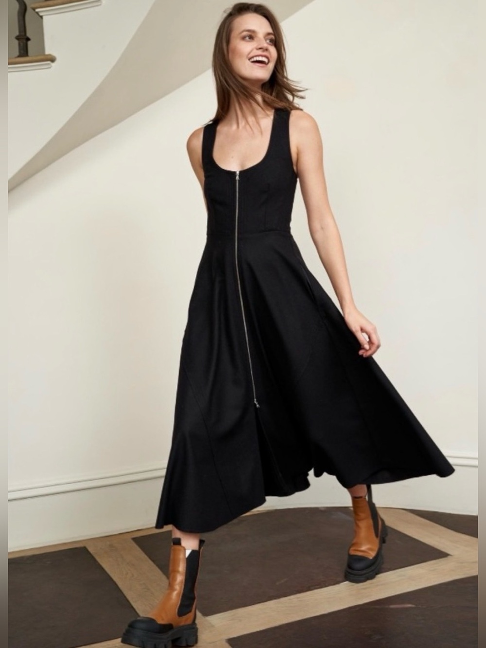 NWT La Ligne Selby Jean Midi Dress M